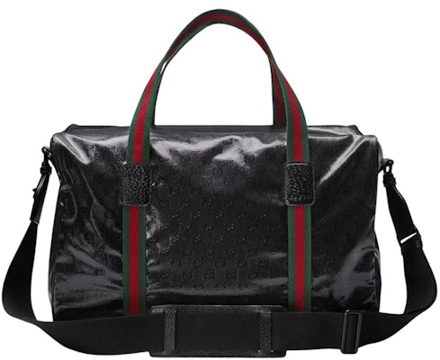 Gucci 大号黑色织带手提行李包 Lookbook Gucci 大号黑色织带手提行李包