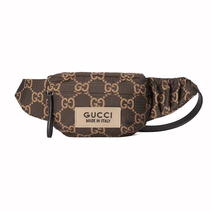 Gucci Large GG Polyester Belt Bag Ebony/Beige