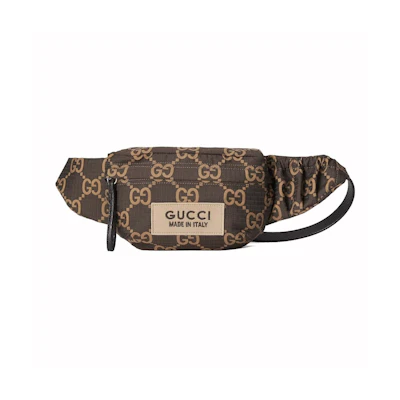 Gucci Large GG Polyester Belt Bag Ebony/Beige