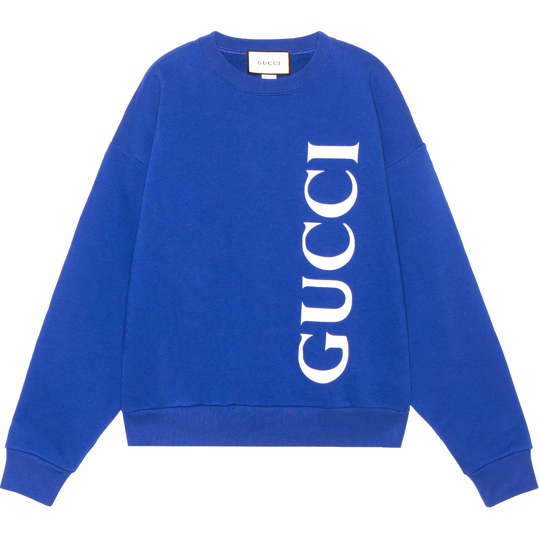 Gucci Large Logo Crewneck Sweatshirt for Men in Navy Blue 599345-XJB1C-4118
