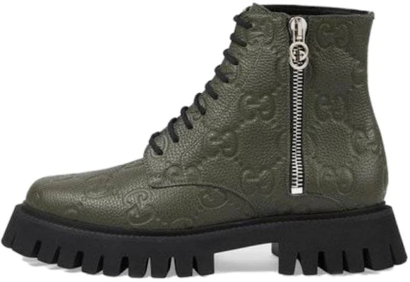 Gucci Leather Ankle Boot 'GG Monogram - Dark Vintage Olive' 699584-AACJC-3346 Buy Gucci Leather Ankle Boot 'GG Monogram - Dark Vintage Olive' 699584-AACJC-3346