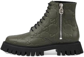 Gucci Leather Ankle Boot 'GG Monogram - Dark Vintage Olive' 699584-AACJC-3346 Gucci Leather Ankle Boot 'GG Monogram - Dark Vintage Olive' 699584-AACJC-3346