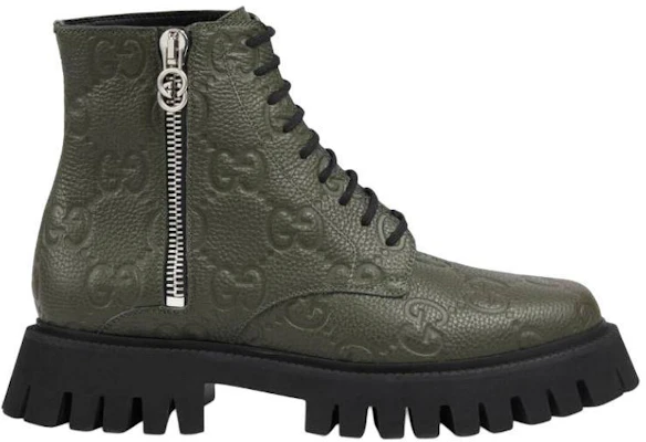 Gucci Leather Ankle Boot 'GG Monogram - Dark Vintage Olive' 699584-AACJC-3346 Order Gucci Leather Ankle Boot 'GG Monogram - Dark Vintage Olive' 699584-AACJC-3346