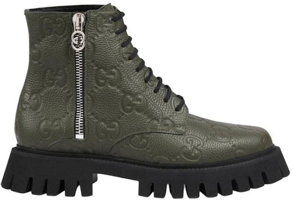 Gucci Leather Ankle Boot 'GG Monogram - Dark Vintage Olive' 699584-AACJC-3346 Order Gucci Leather Ankle Boot 'GG Monogram - Dark Vintage Olive' 699584-AACJC-3346
