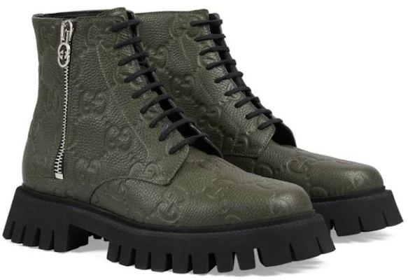Gucci Leather Ankle Boot 'GG Monogram - Dark Vintage Olive' 699584-AACJC-3346 Lookbook Gucci Leather Ankle Boot 'GG Monogram - Dark Vintage Olive' 699584-AACJC-3346