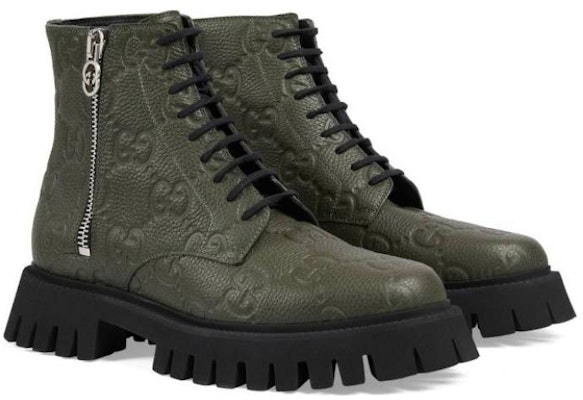 Gucci Leather Ankle Boot 'GG Monogram - Dark Vintage Olive' 699584-AACJC-3346 Lookbook Gucci Leather Ankle Boot 'GG Monogram - Dark Vintage Olive' 699584-AACJC-3346