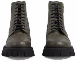 Shop Bota de Cuero Gucci Tobillera 'GG Monograma - Oliva Vintage Oscuro' 699584-AACJC-3346