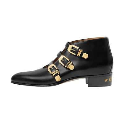 Gucci Leather Ankle Boots 'Black'