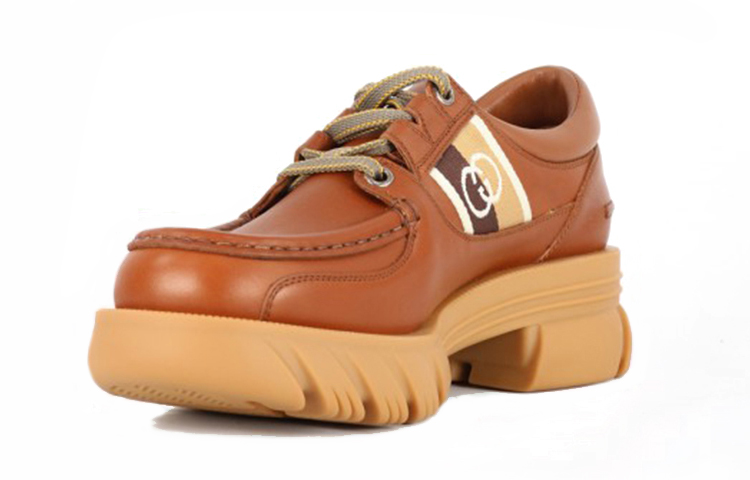 Lookbook GUCCI 古奇 皮革短筒馬汀靴 棕色