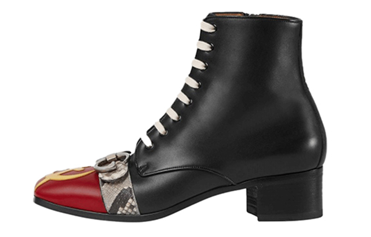 Gucci Leather Ankle Boots with Side Zipper 'Black' 483937-DX040-6469
