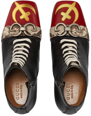 Gucci Leder Stiefeletten mit Seitlichem Reißverschluss ''Schwarz'' 483937-DX040-6469 Lookbook Gucci Leder Stiefeletten mit Seitlichem Reißverschluss ''Schwarz'' 483937-DX040-6469