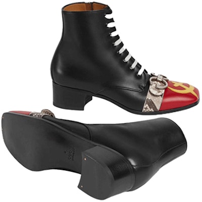 Gucci Leather Ankle Boots with Side Zipper 'Black' 483937-DX040-6469 Purchase Gucci Leather Ankle Boots with Side Zipper 'Black' 483937-DX040-6469