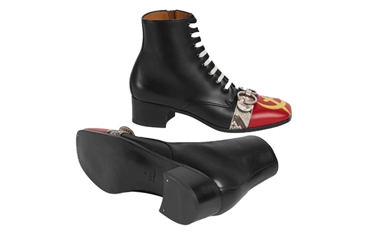 Purchase Gucci Leder Stiefeletten mit Seitlichem Reißverschluss ''Schwarz'' 483937-DX040-6469