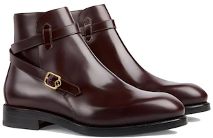 Lookbook 구찌 딥 버건디 가죽 부츠 (Gucci Deep Burgundy Leather Boots) 758638-0GQ00-6004