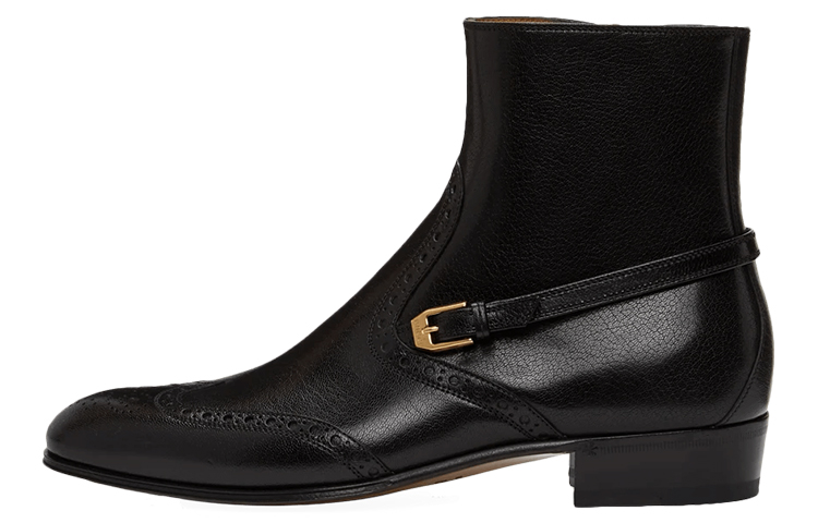 Gucci Leather Brogue Boots 'Black' 624660-D3V00-1000