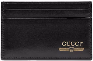 Gucci Leather Card Case with Gucci Logo (4 Card Slot) Black Gucci Leather Card Case with Gucci Logo (4 Card Slot) Black