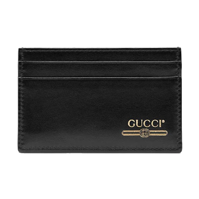 Gucci Leather Card Case with Gucci Logo (4 Card Slot) Black