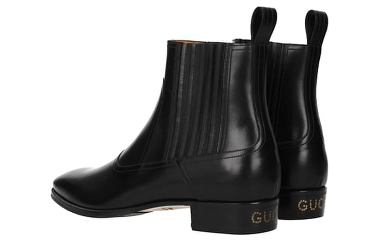 Shop Gucci Sepatu Boots Chelsea Kulit 'Hitam' 547651-DKG00-1000