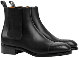 Lookbook Gucci Leder Chelsea Boots ''Schwarz Mode Slip-On'' 699527-0F3D0-1000