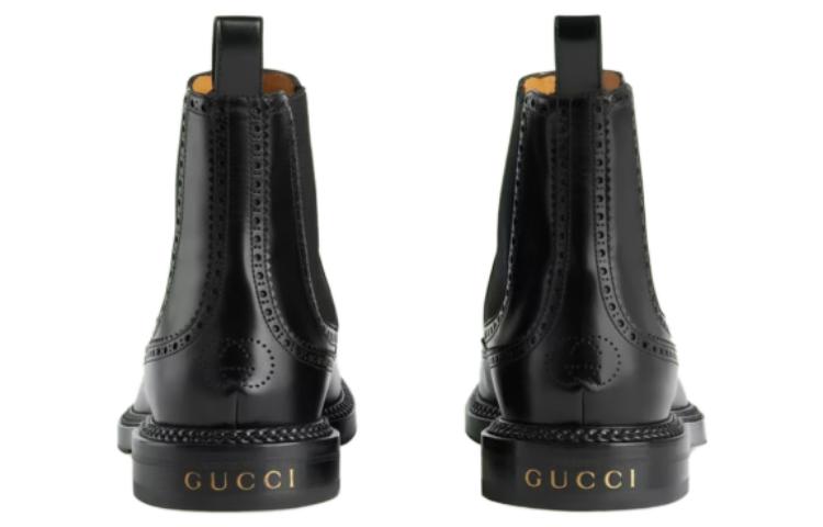 Details for Gucci Leren Chelsea Boots ''Zwarte Modieuze Instapper'' 699495-0GQ70-1000