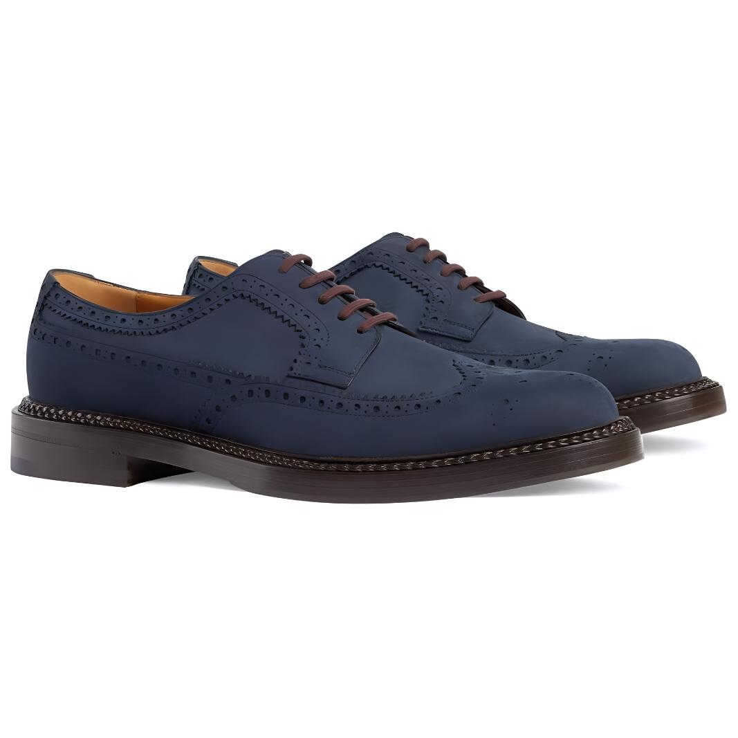 Lookbook Gucci Derby in Pelle ''Blu'' 669830-CJX00-4009