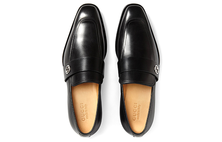 Shop Zapatos de Vestir de Cuero Gucci 'Negros' 407295-DKG00-1000