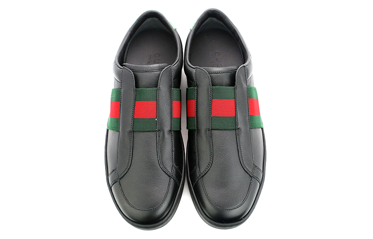 Gucci Leather Fashion Sneakers 'Black' 圖 2