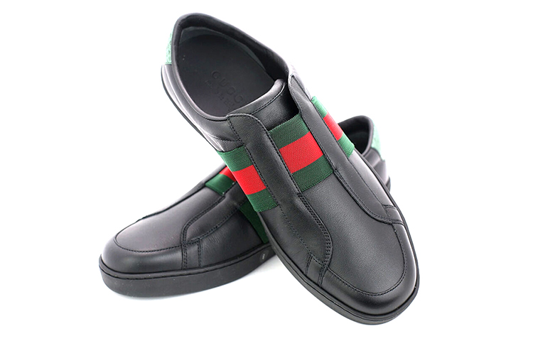Gucci Leather Fashion Sneakers 'Black' 圖 3