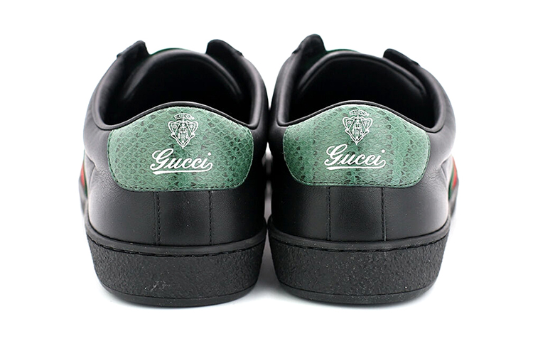 Gucci Leather Fashion Sneakers 'Black' 圖 4