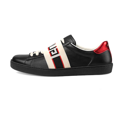 Gucci Leather Fashion Sneakers 'Black Letter Color Block'