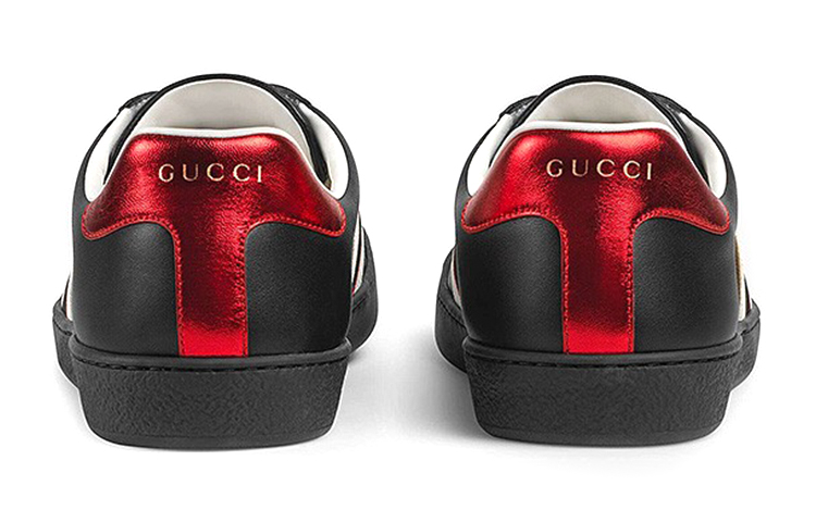 Gucci Leather Fashion Sneakers 'Black Letter Color Block' 圖 3