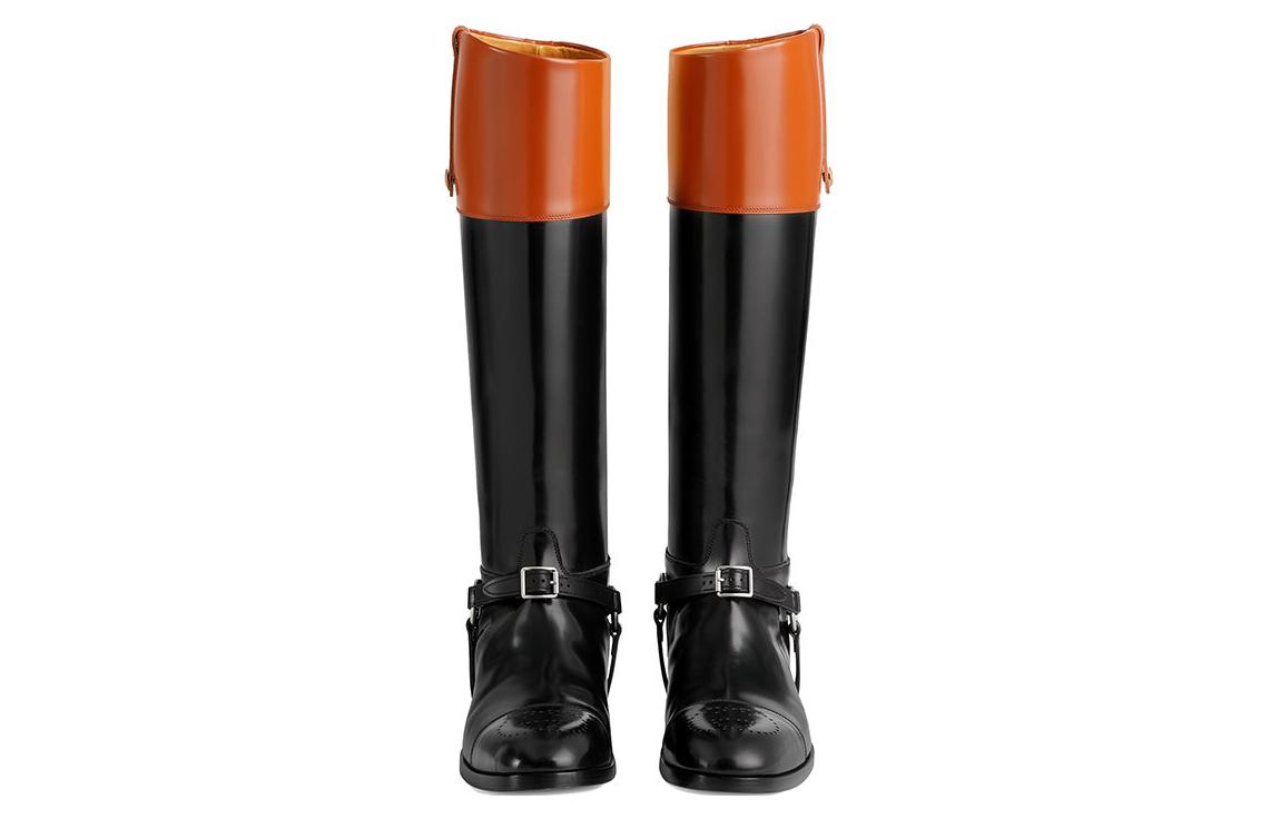 Shop Botas Altas de Cuero Gucci 'Negro Confort' 675655-DS8J0-1079