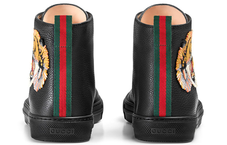 Shop Gucci Leder High ''Tiger'' Sneakers 451621-BXOA0-1060