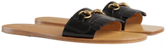Order Pantuflas Gucci de Cuero Negro Marrón con Detalle Horsebit. 510100-D3V00-1000