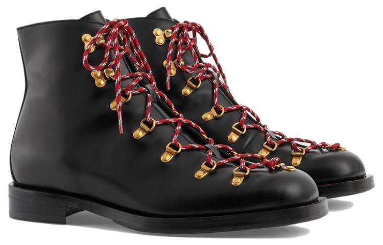 Order 구찌 블랙 가죽 레이스업 앵클부츠 719760-0GQ00-1000
