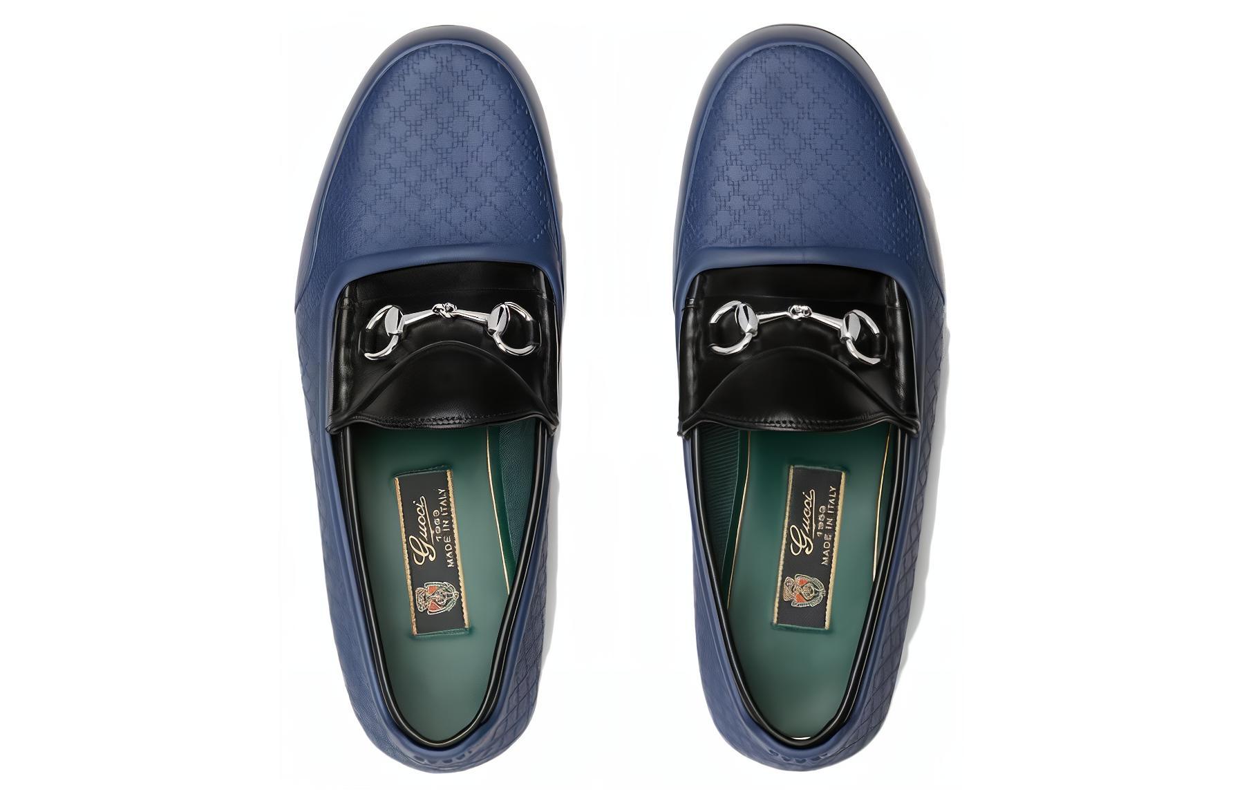 Lookbook グッチ レザーローファー ブルー 759911-AACFG-1000