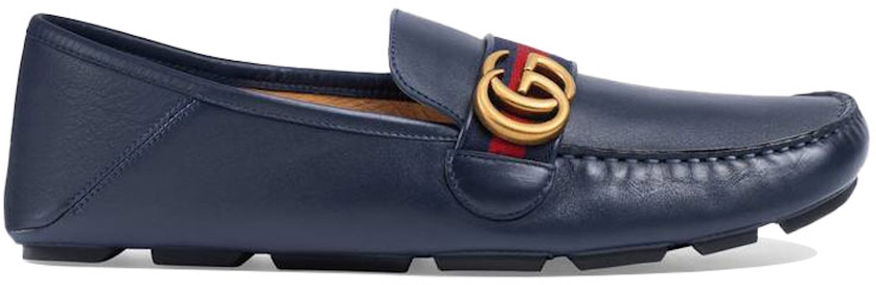 GUCCI古馳 雙G系列 牛皮 条纹织带 樂福鞋 男款 藍色 Order GUCCI古馳 雙G系列 牛皮 条纹织带 樂福鞋 男款 藍色
