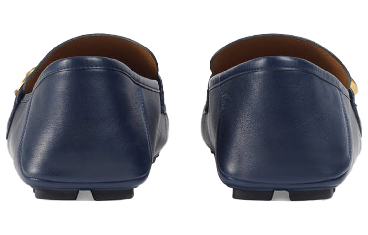 Details for GUCCI古馳 雙G系列 牛皮 条纹织带 樂福鞋 男款 藍色