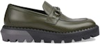 Order Sepatu Loafer Kulit Gucci 'Keselesaan Hijau' 758593-AAAZG-3346