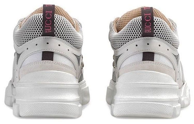 Shop 古驰白色低帮皮革运动鞋 543162-GG280-9087