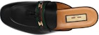 Gucci Kulit Mule Rata Kepala Terbuka 'Black Ribbon' 655580-1W610-1066