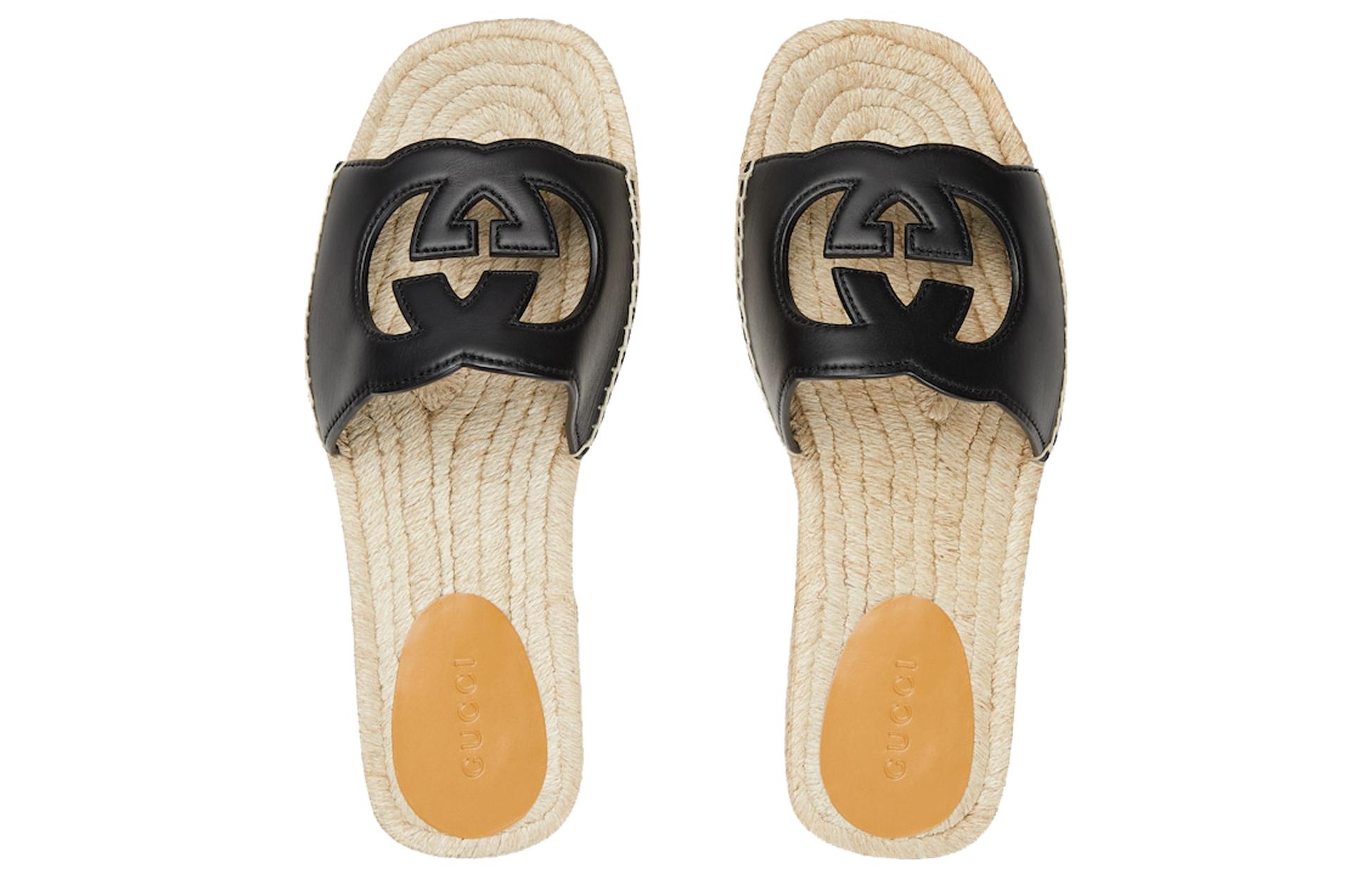 GUCCI｜SANDALS (725260 US000 1000) Buy Gucci Interlocking G Cut-Out Espadrille Sandal 'Black