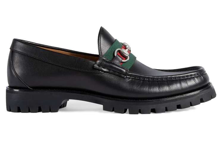 Order Gucci Leather Platform Loafer with Horsebit 'Black' 496246-ARPA0-1098