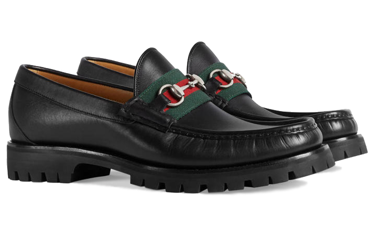 Lookbook Gucci Leather Platform Loafer with Horsebit 'Black' 496246-ARPA0-1098