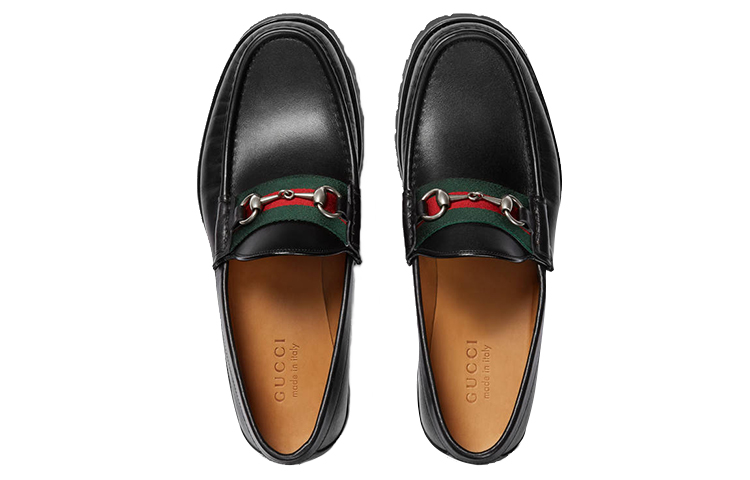 Shop Gucci Leather Platform Loafer with Horsebit 'Black' 496246-ARPA0-1098