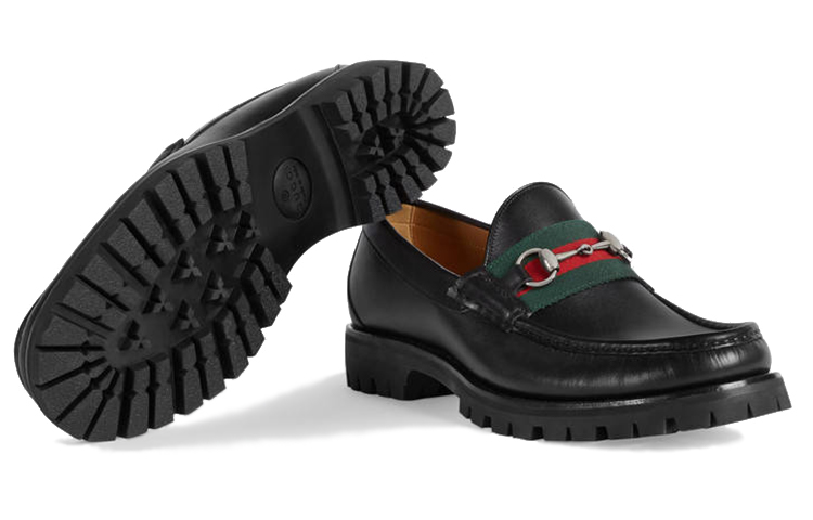 Details for Gucci Leather Platform Loafer with Horsebit 'Black' 496246-ARPA0-1098