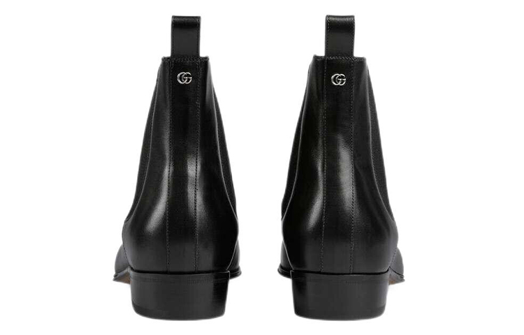 Lookbook 古驰黑色尖头皮革短靴 624661-CDZK0-1000