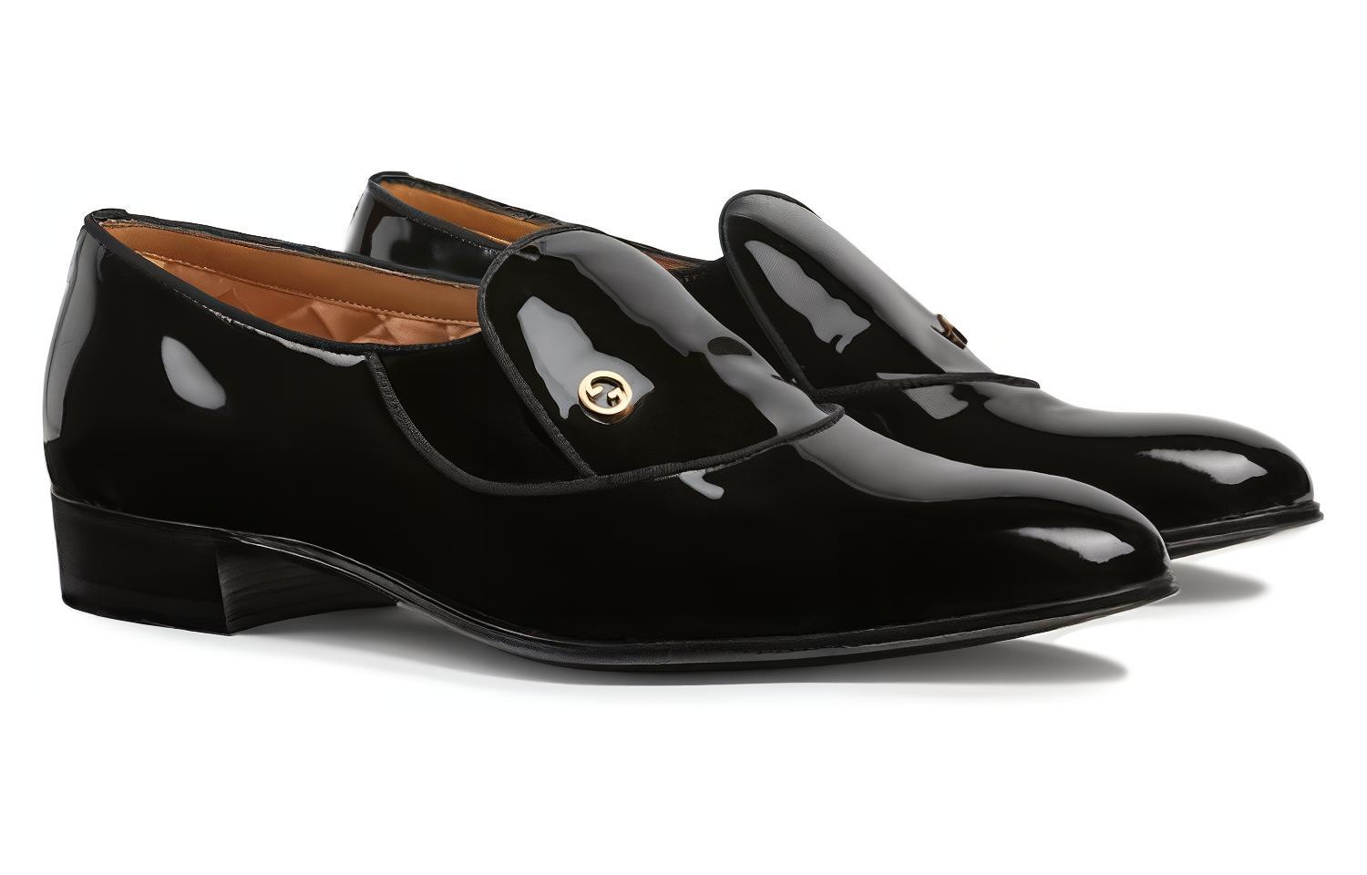 Lookbook 古驰黑色皮革圆头乐福鞋 762321-BNCV0-1000