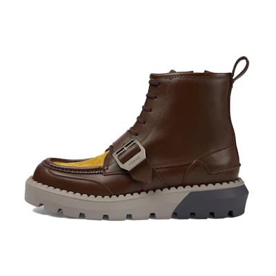 Gucci Leather Round-Toe Zip Boot 'Brown CMFT'