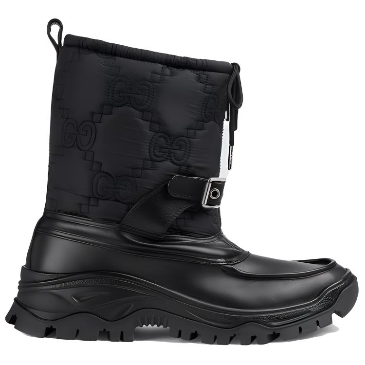 Order Gucci Leather Round Toe Comfort Ankle Boots 'Black' 758814-AACRY-1000